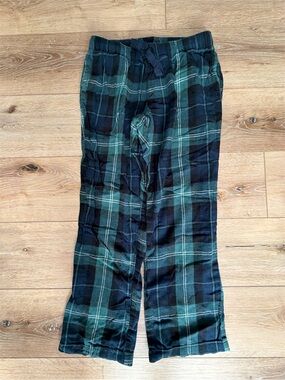 Old Navy Green Navy Plaid Flannel Pajama Pants XS Like New